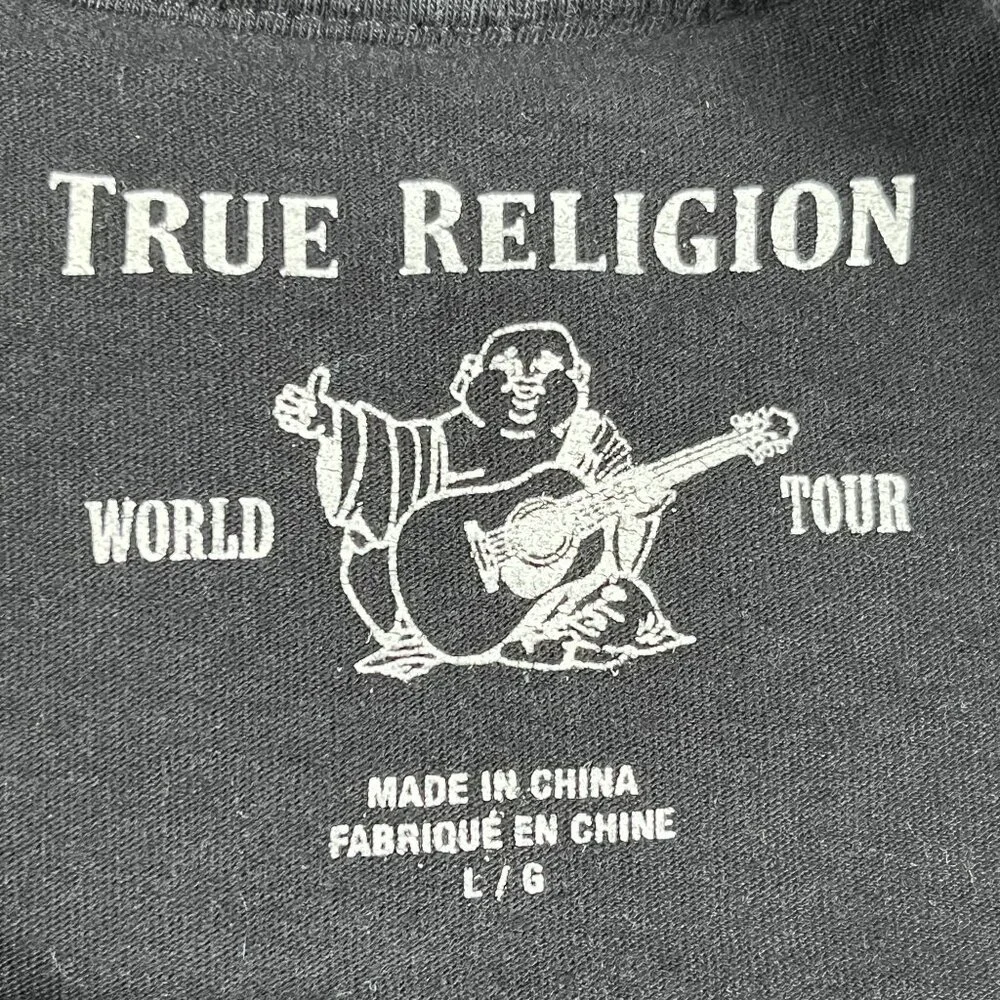 True‎ Religion Mens Black Long Sleeve T-Shirt Sz Large